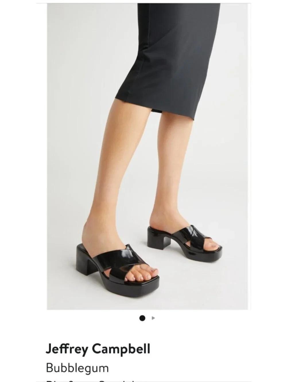 Jeffrey Campbell Bubblegum Platform Sandals Black Shiny Block Heel Jellies Sz 10